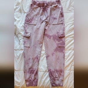 PINK Tie Dye Cargo Sweatpants size Small